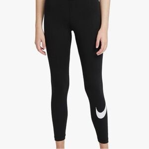 Nike Just Do It Black Leggings with White Swoosh